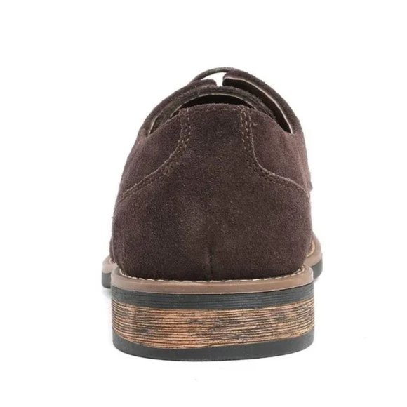 New Men\'s Suede Leather Oxfords Shoes Dark Brown 1